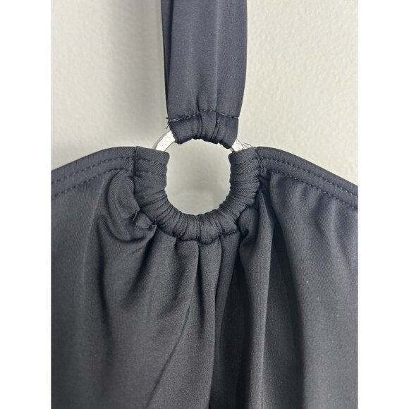 Michael Kors Logo Ring Halter Blouson One Piece Swimsuit NWT Size 8 - Picture 5 of 6